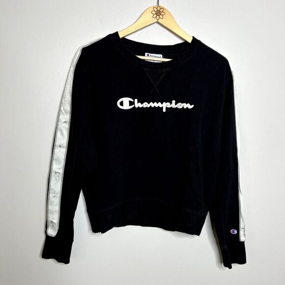 Champion Black Reflective Stripe Crewneck Sweatshirt - Picture 4 of 7